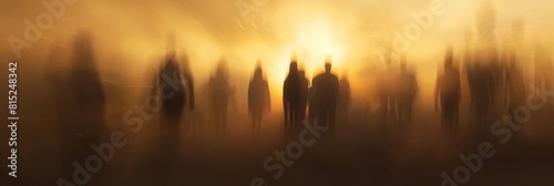 Blurred figures as a lost souls during long exposure