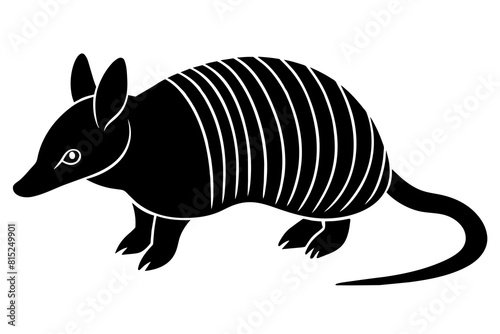 armadillo line art silhouette illustration