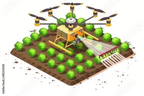 Night farming operations benefit from efficient farming and automated drones, leveraging modern agricultural technology photo