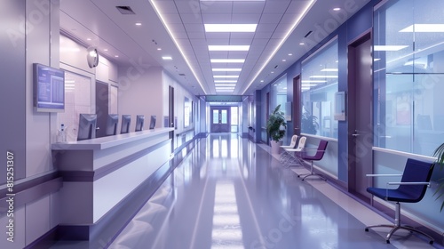 Modern Hospital interior  entrance hall of clinic