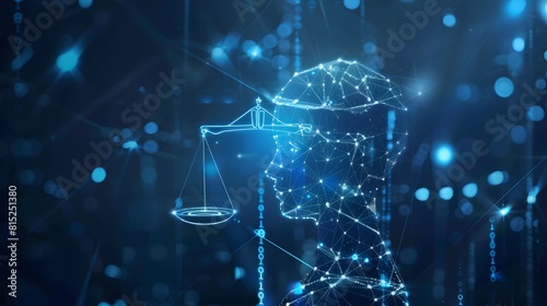 AI ethics or AI Law concept. Developing AI codes of ethics. Compliance, regulation, standard , business policy and responsibility for guarding against unintended bias in machine learning algorithms. photo