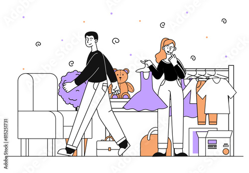 Swap of clothes vector simple