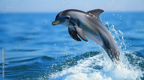 Dolphin leaping gracefully over ocean waves