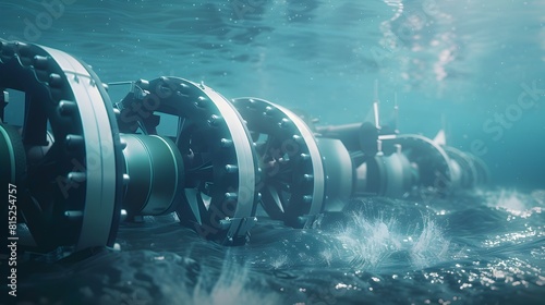 Harnessing Tidal Power 3D Animated Showcase of Underwater Turbine Energy