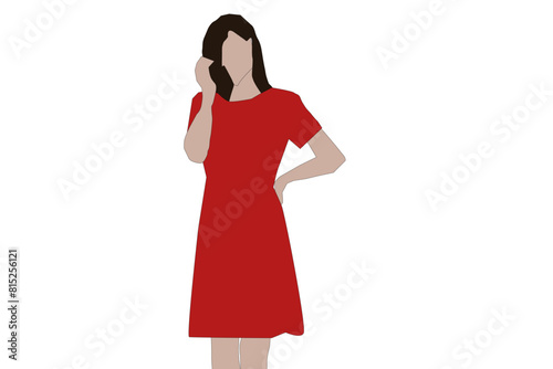 woman in dress isolated
