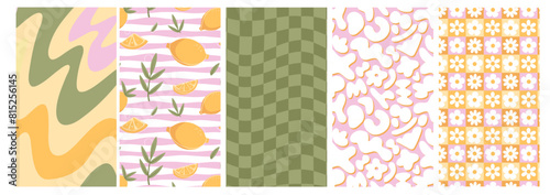 RETRO PATTERNS MULTIPLE blue red green pink yellowphone wallpapers