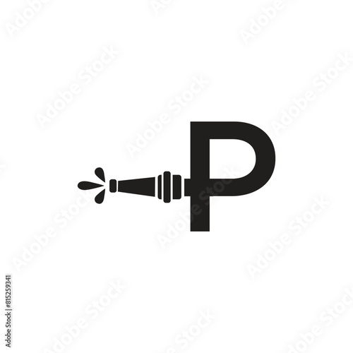 Letter P Hose Fire logo icon vector template.eps