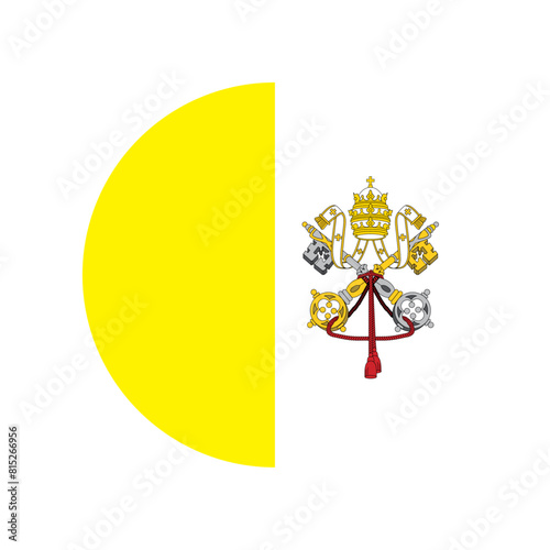 Tablou pe pânză Round Vatican City flag icon