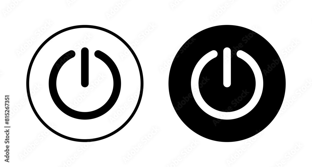 Power icon vector isolated on white background. Power Switch Icon. Start power icon Power icon vector isolated on white background. Power Switch Icon. Start power icon