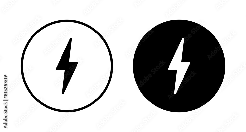 Lightning icon vector isolated on white background. Bolt icon vector. Energy and thunder electric icon Lightning icon vector isolated on white background. Bolt icon vector. Energy and thunder electric icon