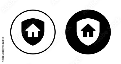 Home insurance icon vector isolated on white background. home protection icon © Oliviart