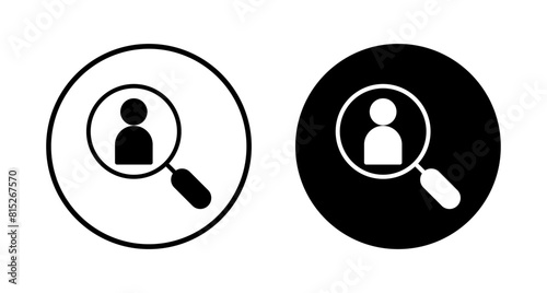 Hiring icon vector isolated on white background. Human resources concept. Recruitment. Search job vacancy icon. Hire. Find people icon
