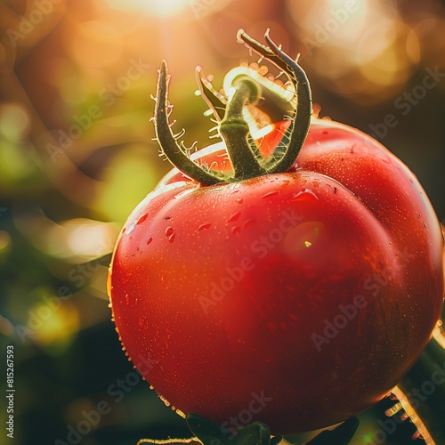 a close up of a tomato that has water on it