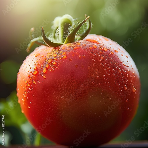 a close up of a tomato that has water on it