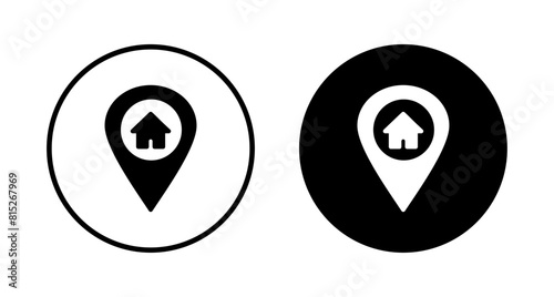 Address symbol icon vector isolated on white background . address icon vector. home location icon
