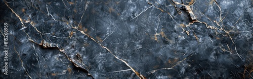 Abstract Anthracite Marble Granite Texture Banner - Gray Natural Stone Background Panorama © hisilly