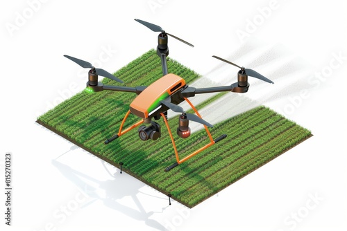 Unmanned aerial vehicles enhance smart farming tech in agricultural landscapes, focusing on efficient management and crop health with advanced farming technology photo