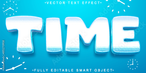 Cartoon Blue Time Vector Fully Editable Smart Object Text Effect