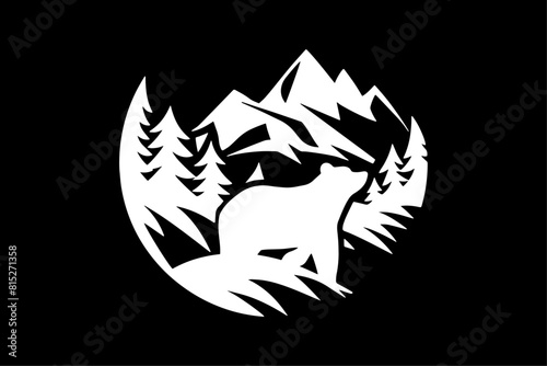 vector bear adventure mountain outdoor vintage logo symbol illustration design, silhouettes bundle collection of various  wildlife tattoo