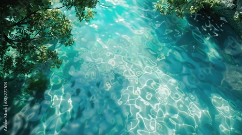 beautiful turquoise natural water surface of lagoon realistic