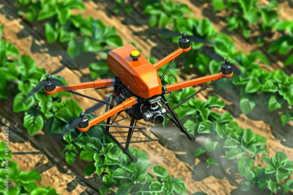 Advanced farming technologies are demonstrated through aerial farm views, where robotic remote control and high tech applications lead to efficient crop management Advanced farming technologies are demonstrated through aerial farm views, where robotic remote control and high tech applications lead to efficient crop management