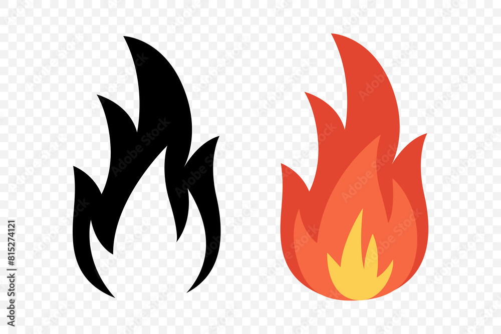 Vector Fire Flame Icon Set. Campfire Sign, Design Template. Bonfire, Isolated, Front View. Vector Illustration Vector Fire Flame Icon Set. Campfire Sign, Design Template. Bonfire, Isolated, Front View. Vector Illustration