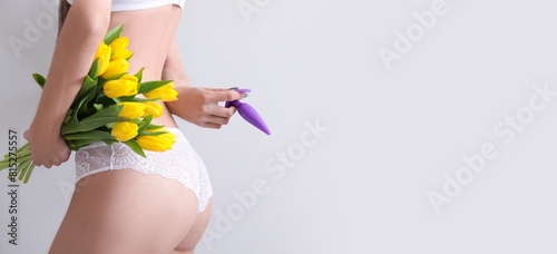 Young woman in panties, wit...