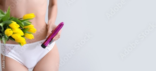 Young woman in panties, wit...