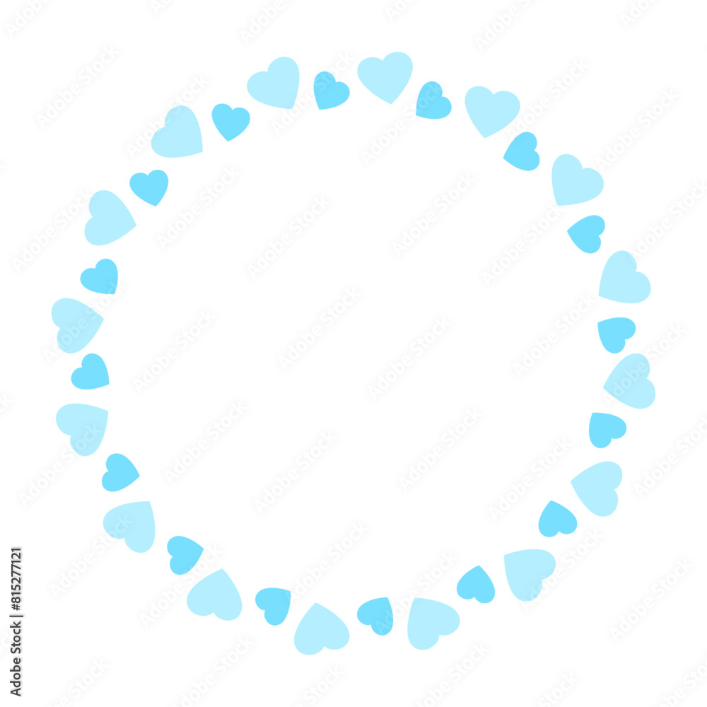 Hand drawn hearts border and frame on white background Hand drawn hearts border and frame on white background