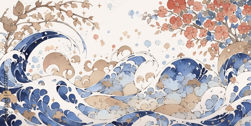 日本水彩風イラスト