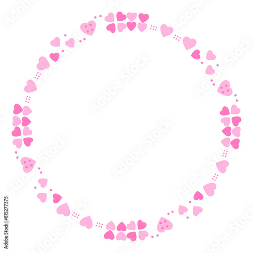 Hand drawn hearts border and frame on white background © Nganhaycuoi