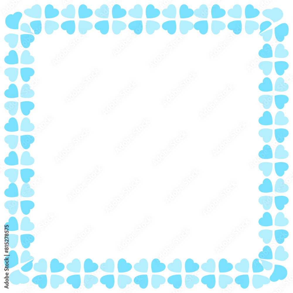 Hand drawn hearts border and frame on white background Hand drawn hearts border and frame on white background