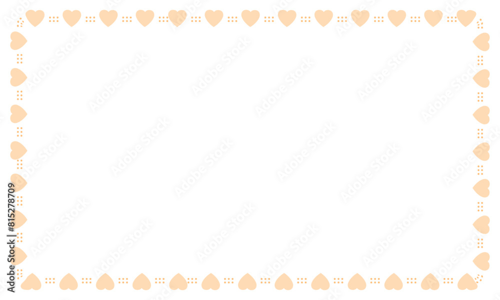 Hand drawn hearts border and frame on white background Hand drawn hearts border and frame on white background