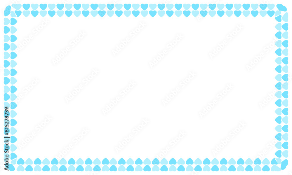 Hand drawn hearts border and frame on white background Hand drawn hearts border and frame on white background