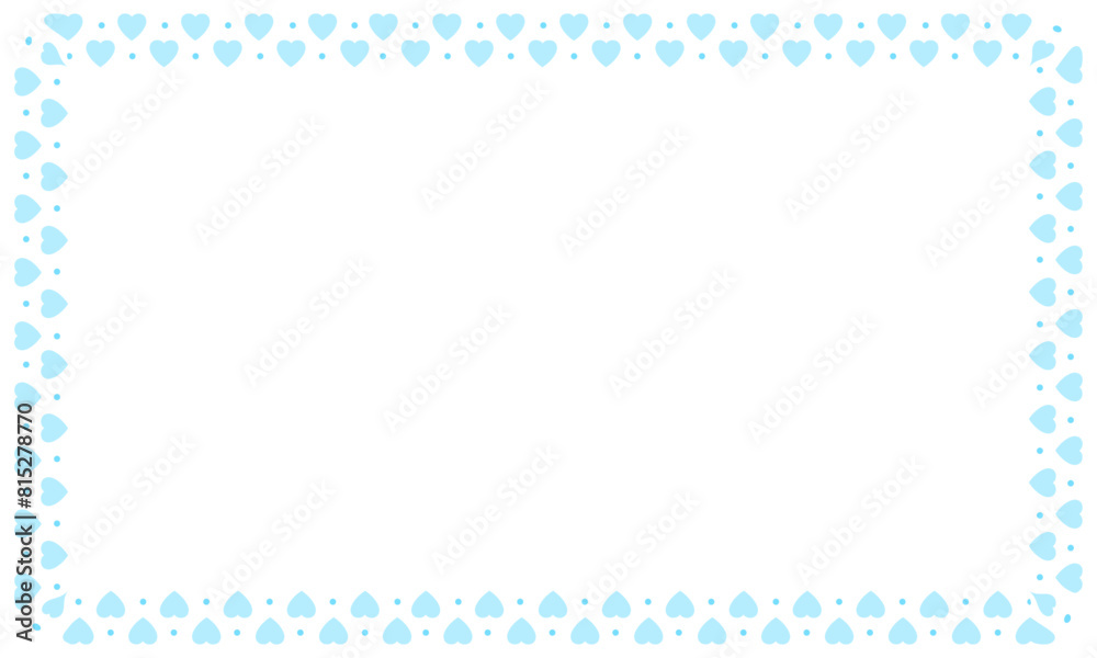 Hand drawn hearts border and frame on white background Hand drawn hearts border and frame on white background