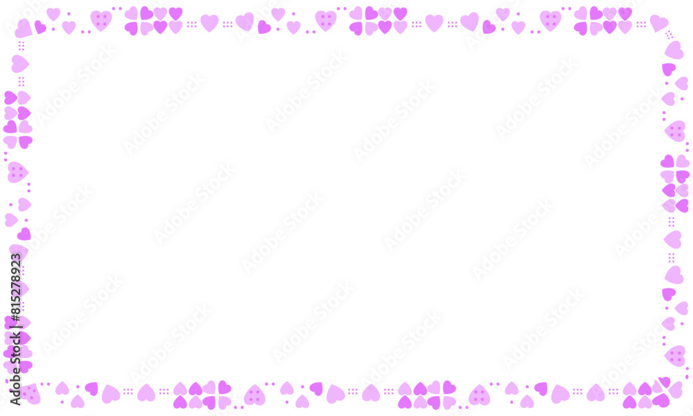 Hand drawn hearts border and frame on white background Hand drawn hearts border and frame on white background