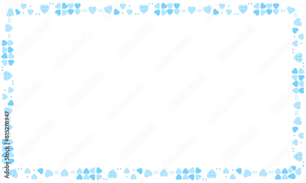 Hand drawn hearts border and frame on white background Hand drawn hearts border and frame on white background