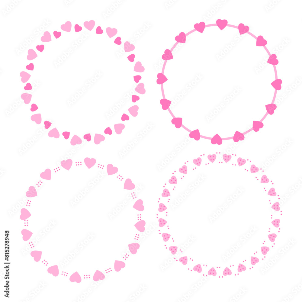Hand drawn hearts border and frame collection Hand drawn hearts border and frame collection
