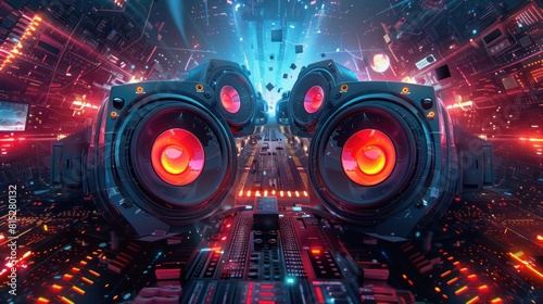 Electronic music-themed wallpaper with a trendy design.
