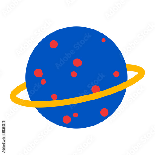 Kawaii saturn design on white background