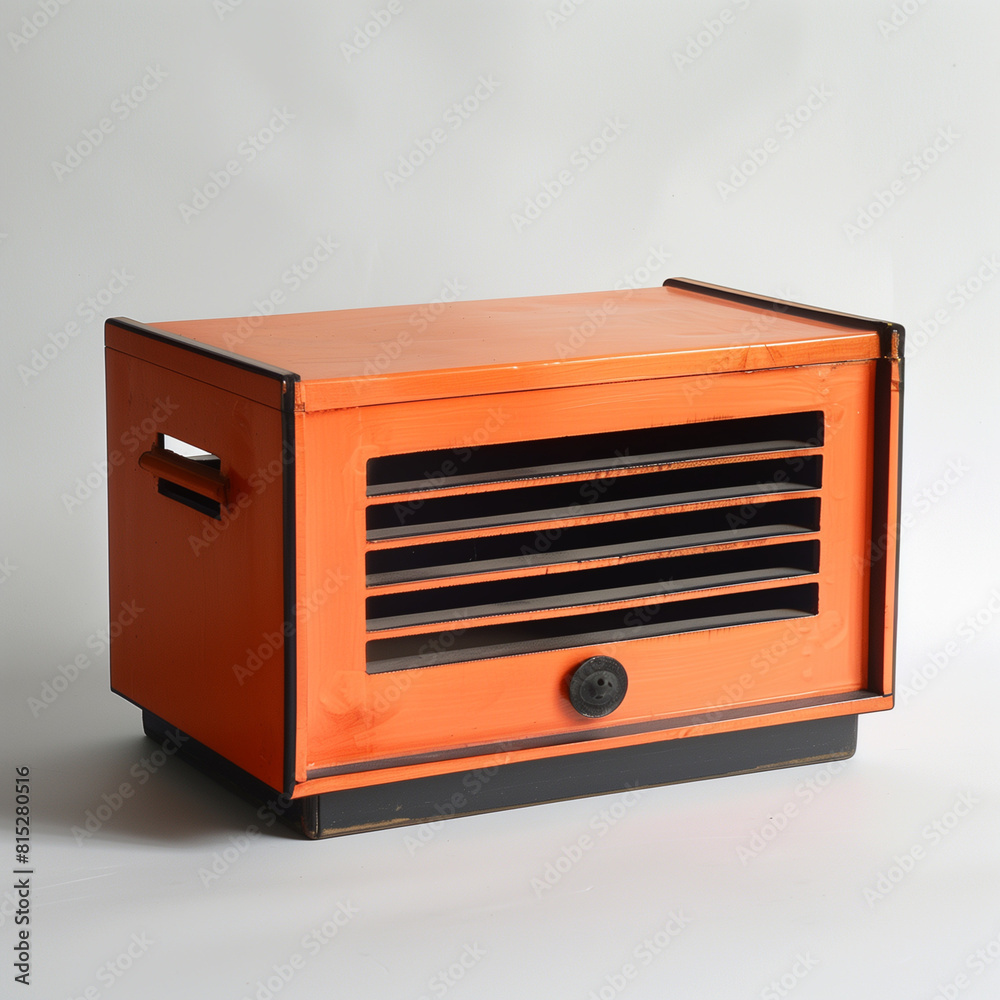 Fototapeta premium Tangerine Bread Box with Ventilated Sides for Fresh and Organized Storage