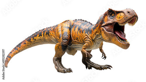 tyrannosaurus rex dinosaur on white transparent background