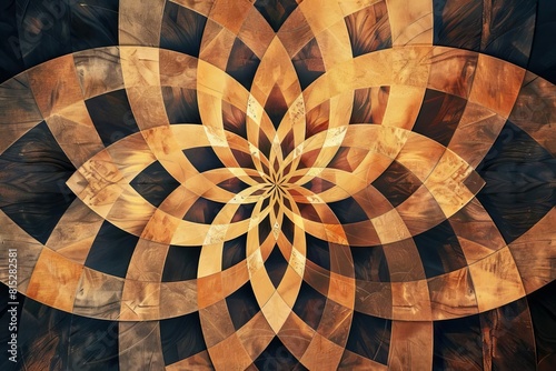 mesmerizing bronze unidirectional pattern a captivating display of symmetry and elegance digital illustration photo