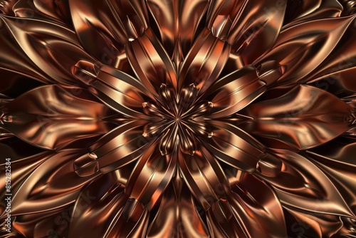 mesmerizing bronze unidirectional pattern a captivating display of symmetry and elegance digital illustration photo