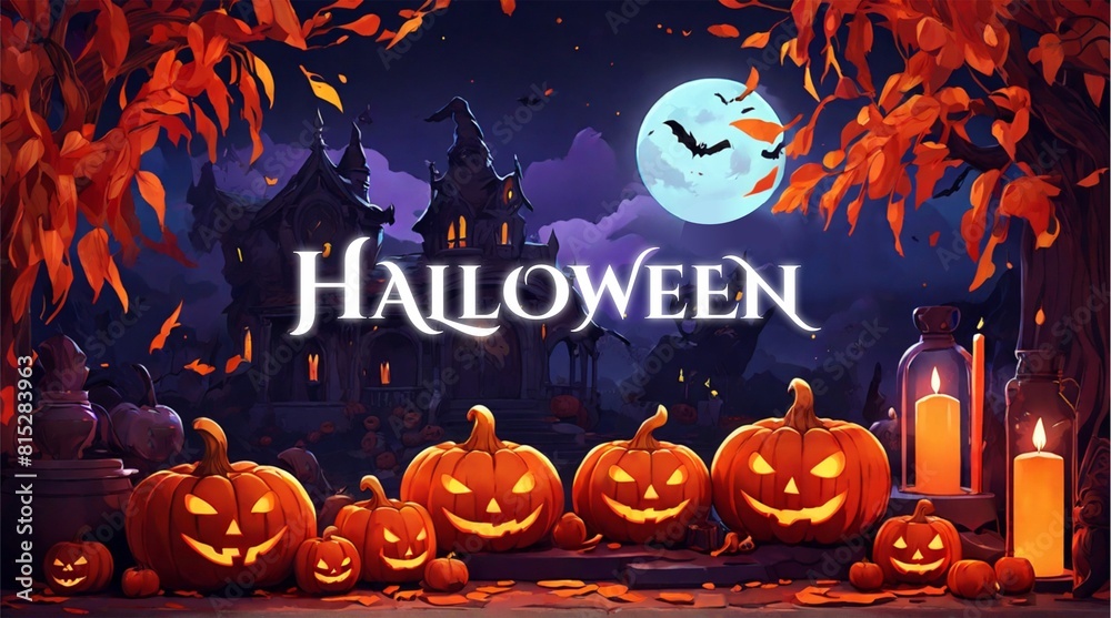 Fototapeta premium halloween background with pumpkin