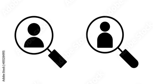Hiring icon set. Search job vacancy icon. Human resources concept. Recruitment