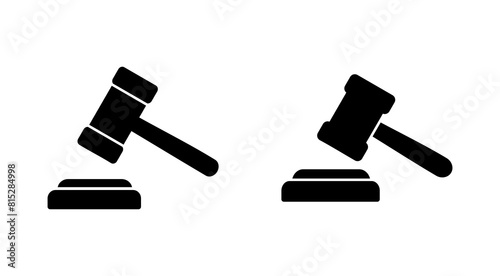Gavel icon set. judge gavel icon vector. law icon vector. auction hammer