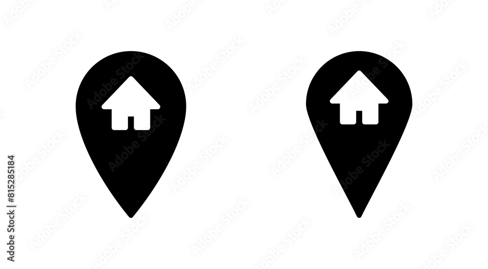 Address icon set. home location icon vector Address icon set. home location icon vector