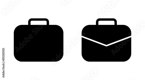 Briefcase icon set. suitcase icon. luggage symbol.