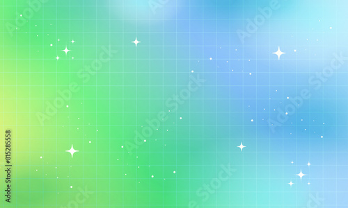 Gradient y2k background, Pastel Neon Holographic Mesh Gradient Abstract Background with Copy Space and Handdrawn Kawaii Y2K